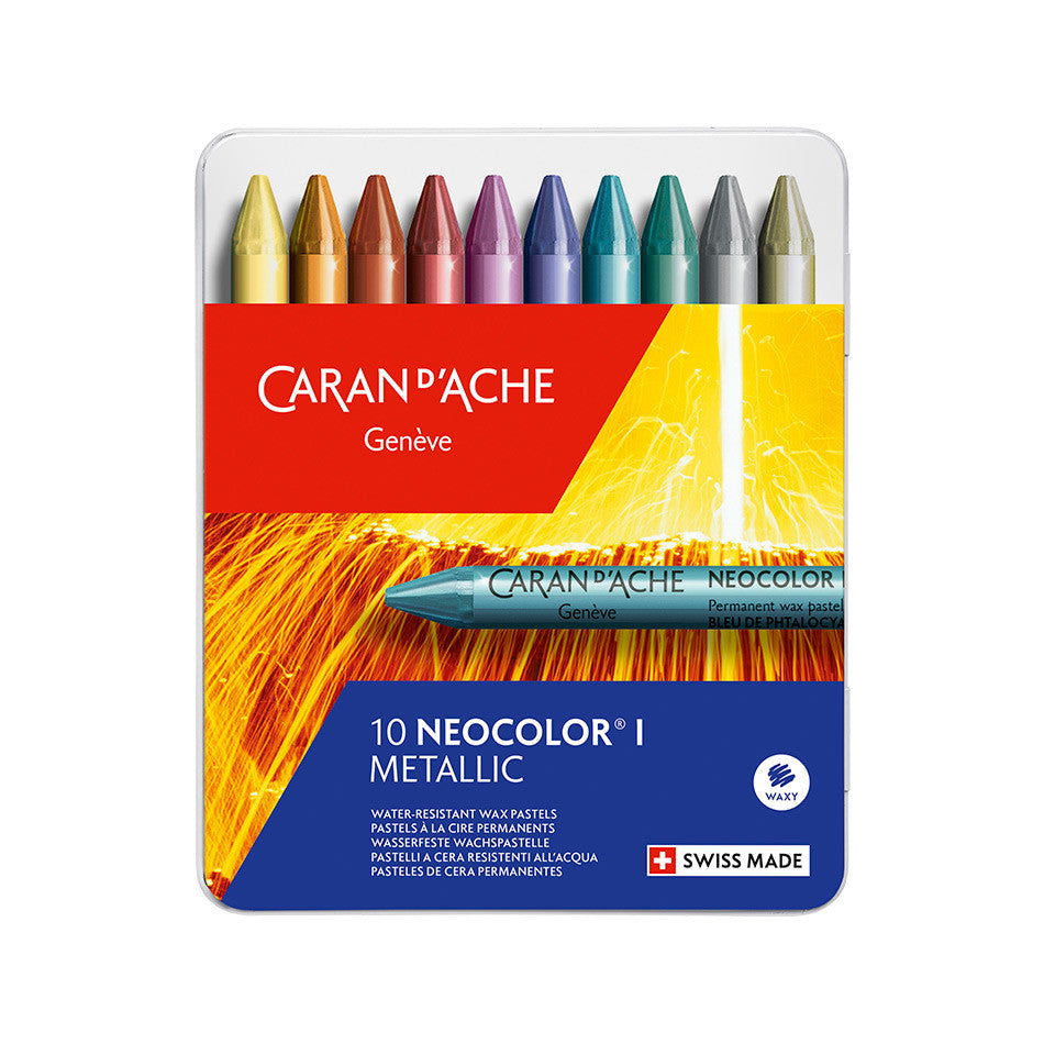 CARAN D'ACHE Neocolor I Pastels Tin 10 Metallic