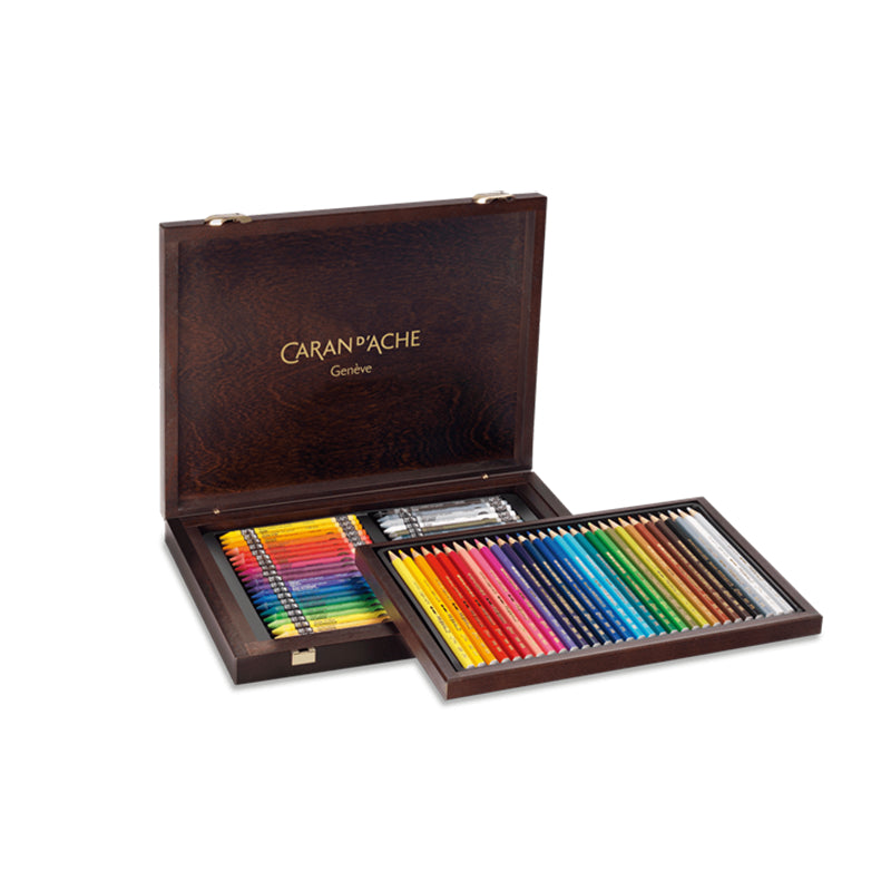CARAN D'ACHE 30 Prismalo+40 Neocolor II Wooden Box