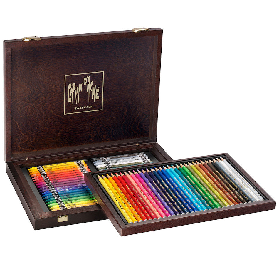 CARAN D'ACHE 30 Prismalo+40 Neocolor II Wooden Box