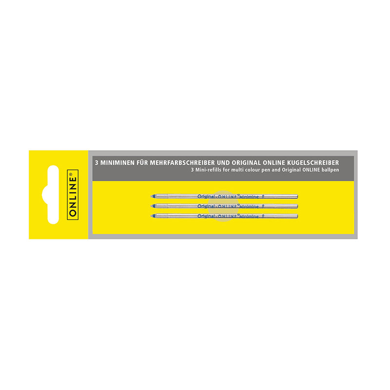 ONLINE D1/Mini Ball Pen Refills/Blue-3Pcs
