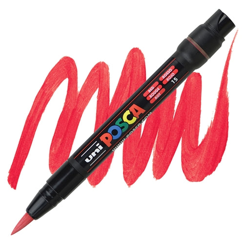 UNI POSCA Marker Brush Tip Red