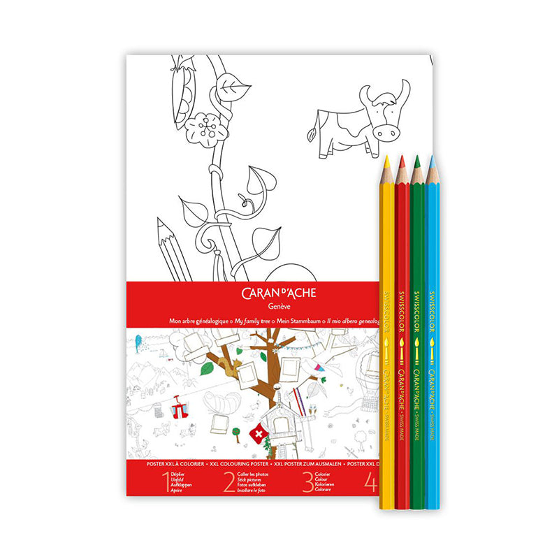 CARAN D'ACHE XXL Family Tree Poster+4 Pencils Default Title