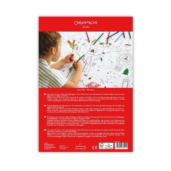 CARAN D'ACHE XXL Family Tree Poster+4 Pencils Default Title