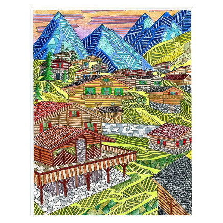 CARAN D'ACHE Colouring Esprit Des Alpes Colouring Book 25s Default Title