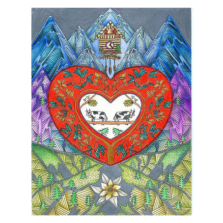 CARAN D'ACHE Colouring Esprit Des Alpes Colouring Book 25s Default Title