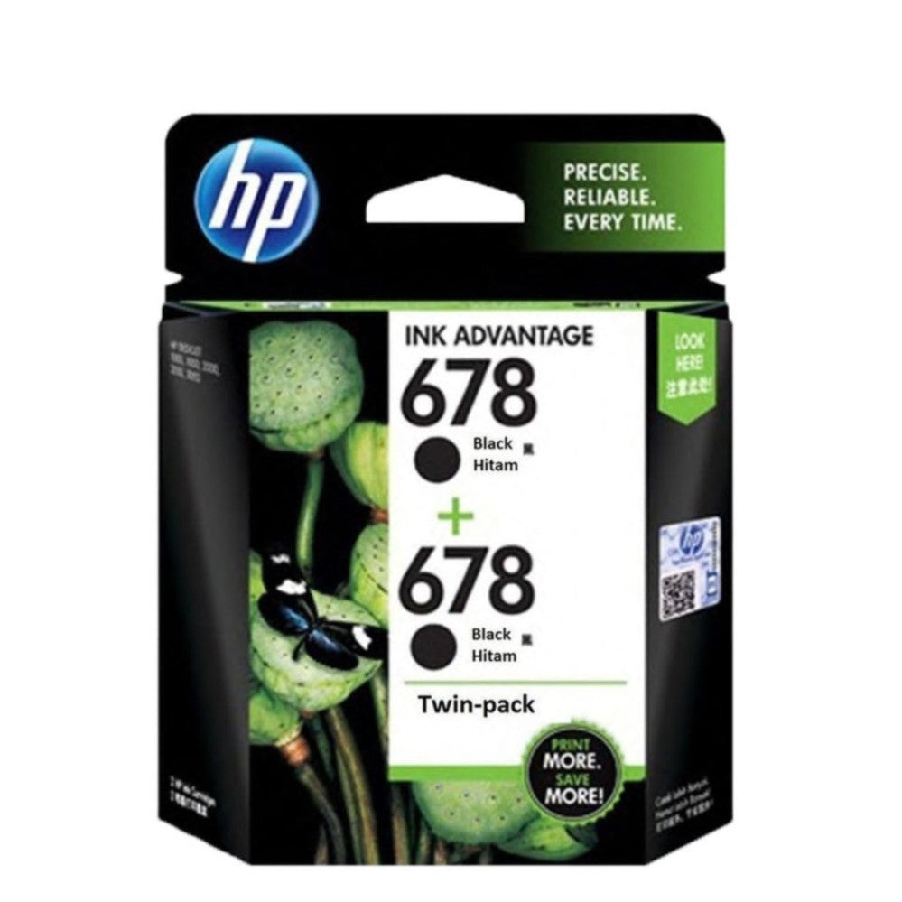 HP Ink Cartridge 678 Black Twin Pack