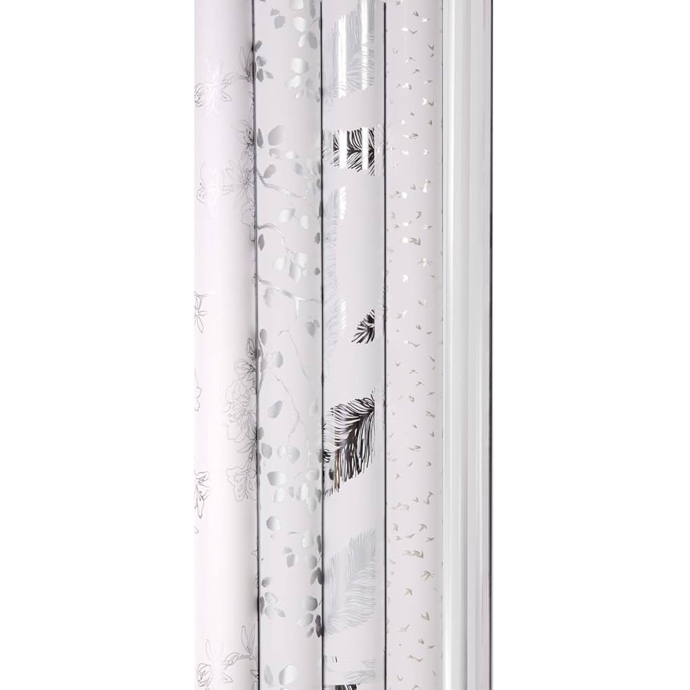 CLAIREFONTAINE Prem Gift Wrap 80g 0.7x2m White Assorted