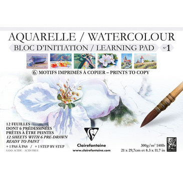 CLAIREFONTAINE Learning Pad No.1 Watercolour A4 300g 12s Flowers