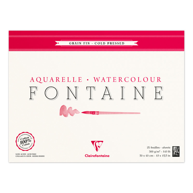 CLAIREFONTAINE Fontaine 4 Sides Cold Pressed 300g 30x40cm 25s Default Title