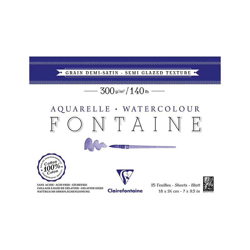 CLAIREFONTAINE Fontaine 4 Sides Semi Glazed 300g 18x24cm 25s Default Title
