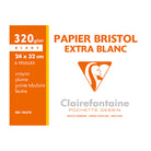 CLAIREFONTAINE Bristol Paper 24x32cm 320g 6s Plain White Default Title