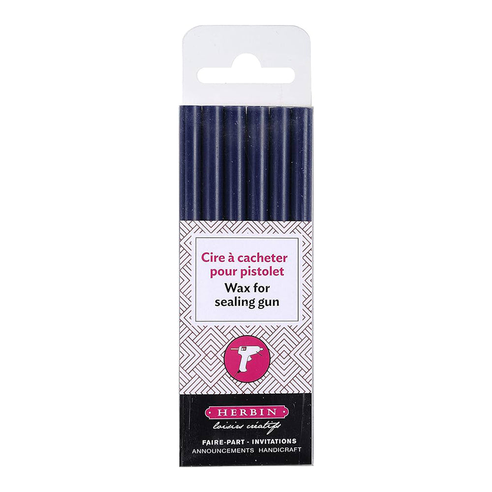 JACQUES HERBIN Wax Gun Sticks 6x Dark Blue