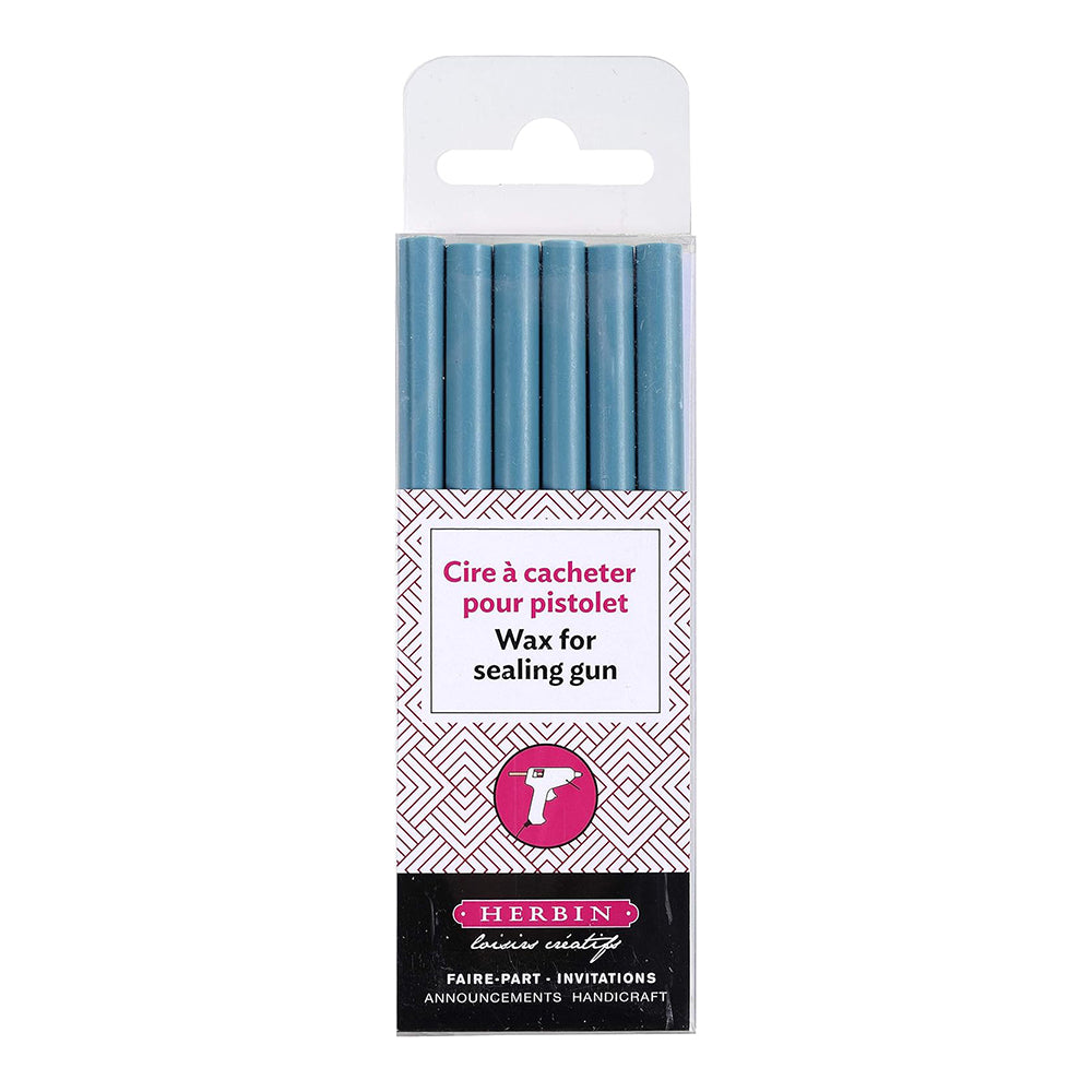 JACQUES HERBIN Wax Gun Sticks 6x Turquoise