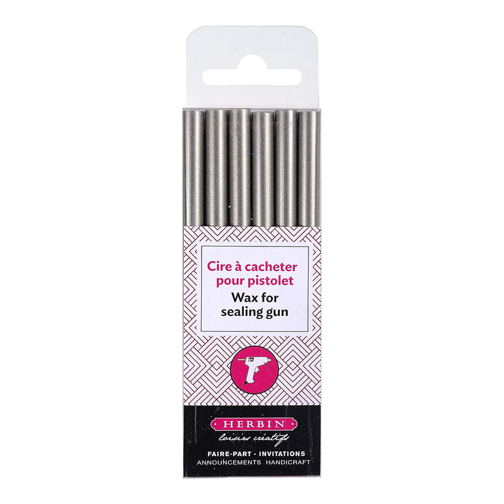 JACQUES HERBIN Wax Gun Sticks 6x Silver