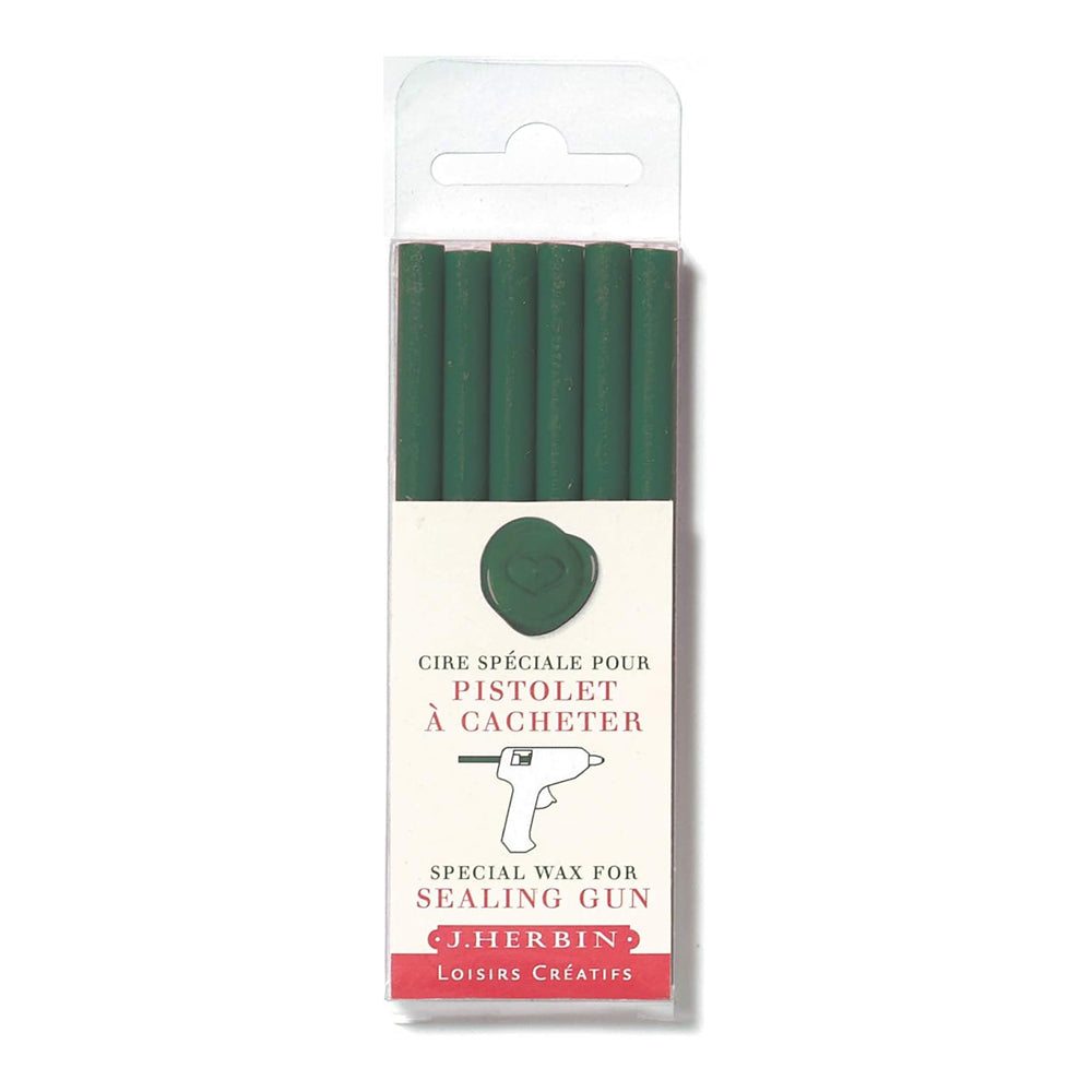 JACQUES HERBIN Wax Gun Sticks 6x Dark Green