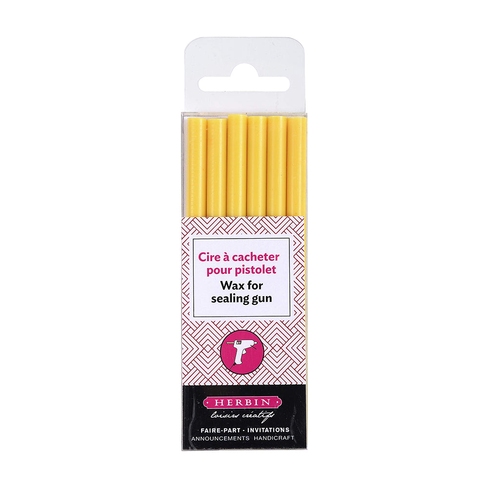 JACQUES HERBIN Wax Gun Sticks 6x Yellow