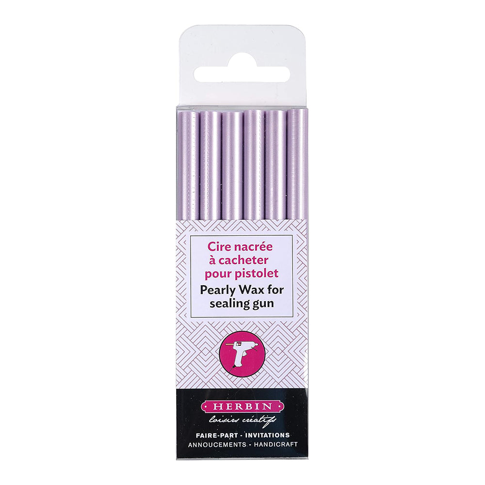 JACQUES HERBIN Pearly Wax Gun Sticks 6x Lilac