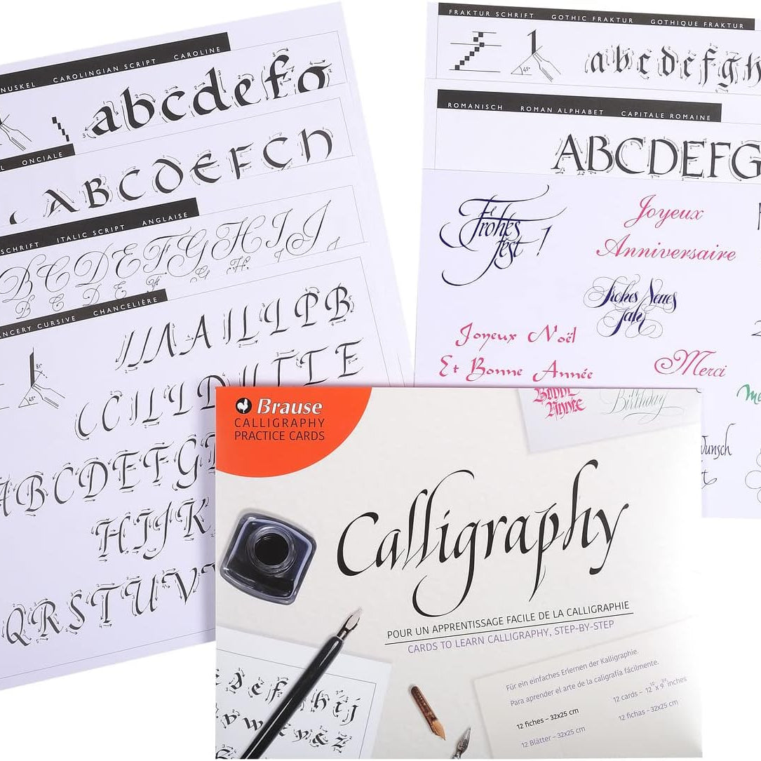 BRAUSE Calligraphy Practice Cards 12s 10x13cm