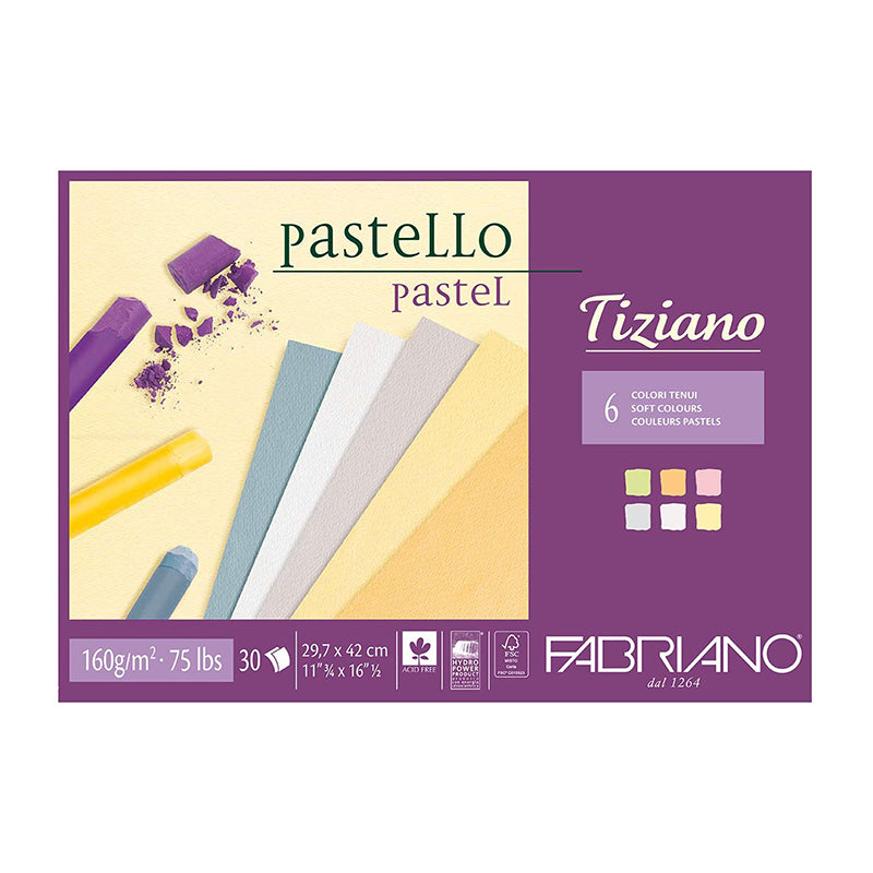 FABRIANO 5688 Tiziano 6 Soft Colours Pastel Pad 297x420mm Default Title