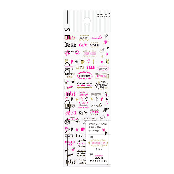MIDORI Sticker 2270 Letter Pink