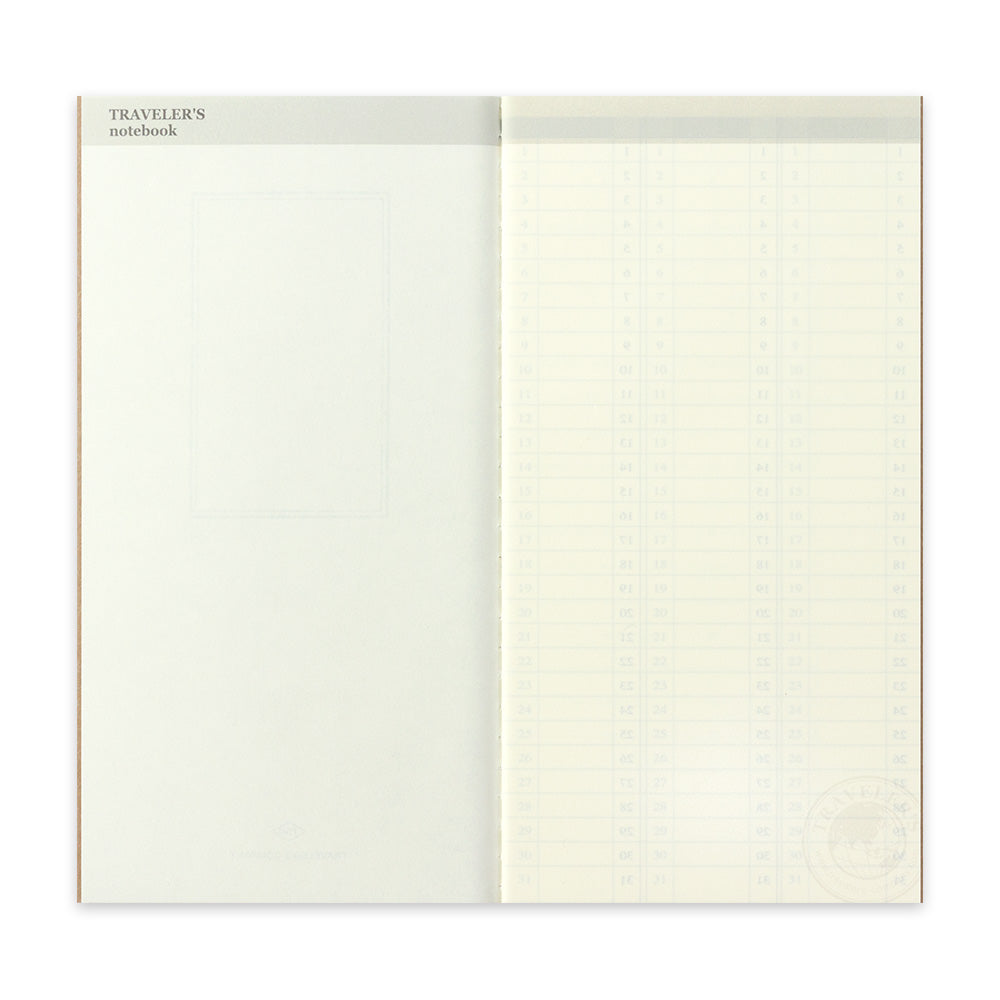 TRAVELERS Notebook Refill 018 Weekly Free DIary Vertical