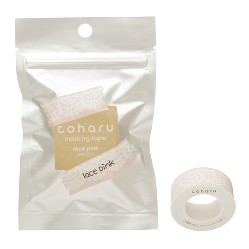 KING JIM Coharu Masking Tape 15mm-Lace Pink