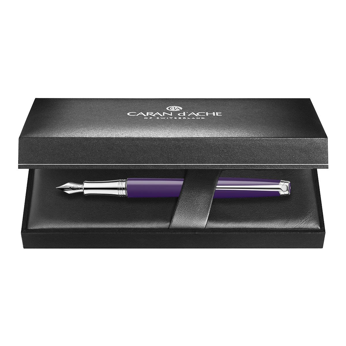 CARAN d'ACHE Leman Lilac Silver Palladium Fountain Pen-Broad Default Title