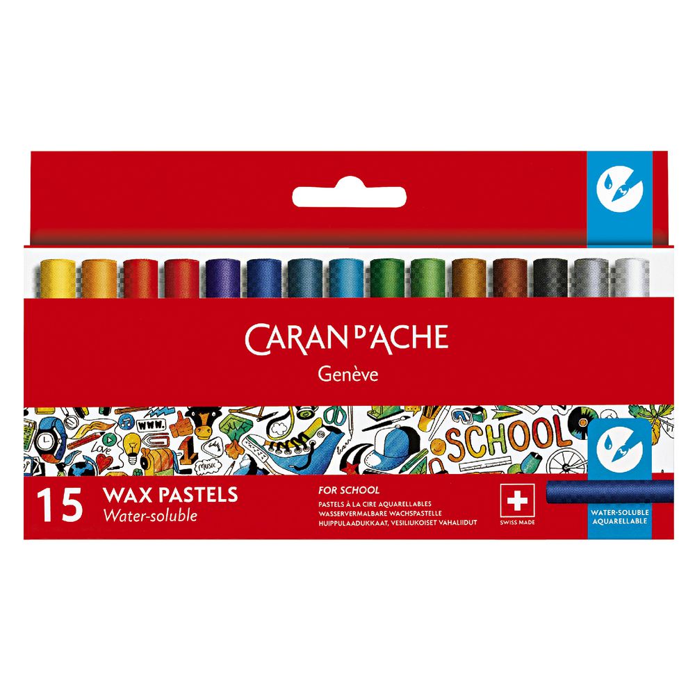 CARAN D'ACHE Water Soluble Wax Colour Pencil 15s