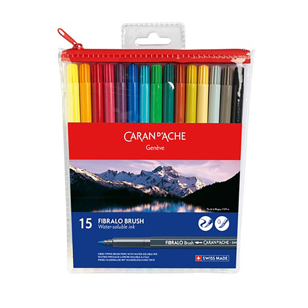 CARAN D'ACHE Fibralo Fibre Brush Pens 15s