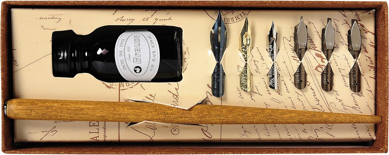 BRAUSE Calligraphy Tool Set 1Nib-Holder+6Nibs+1Ink Default Title