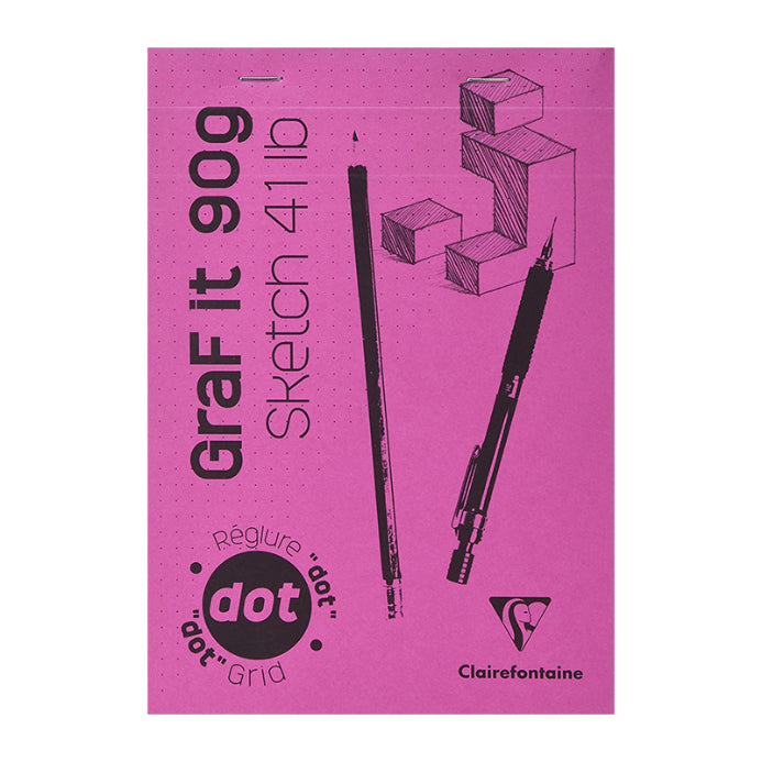 CLAIREFONTAINE GraF it Pad A5 90g 80s Dot Grid Pink No.60 Default Title