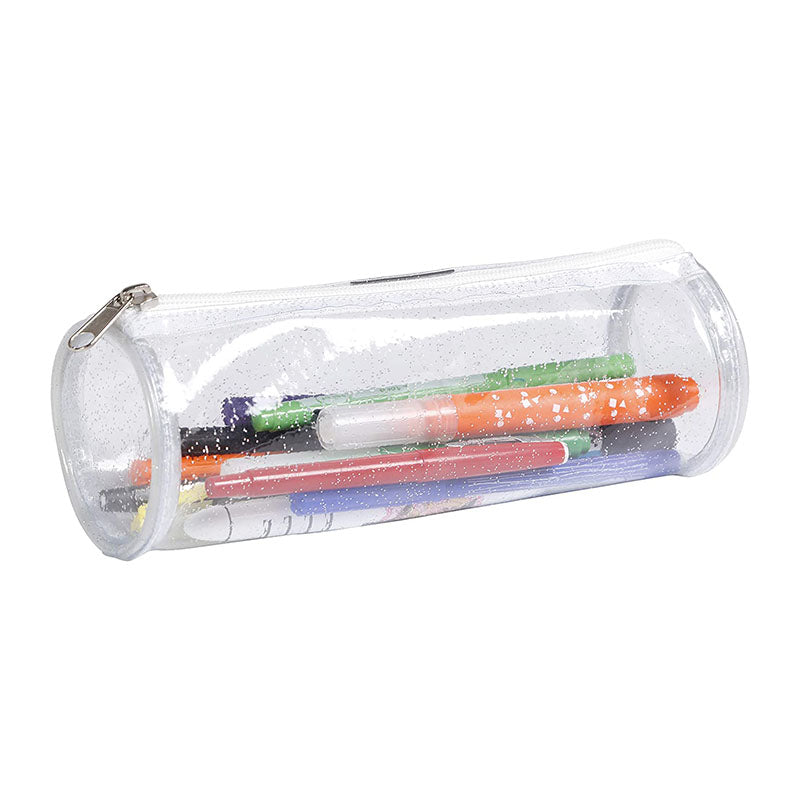CLAIREFONTAINE Fantasy Transparent Pencil Case D7x22cm Rd+Glit Default Title