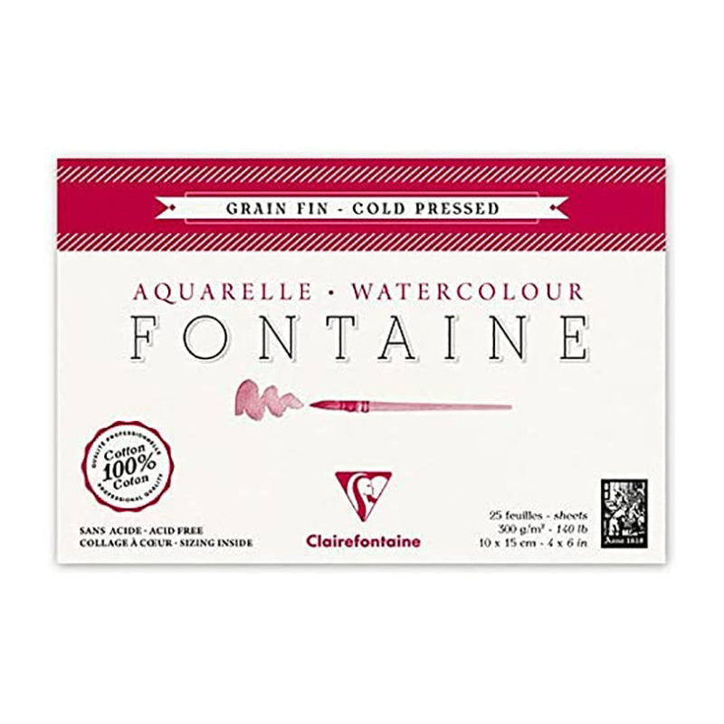 CLAIREFONTAINE Fontaine 4 Sides Cold Pressed 300g 10x15cm 25s Default Title
