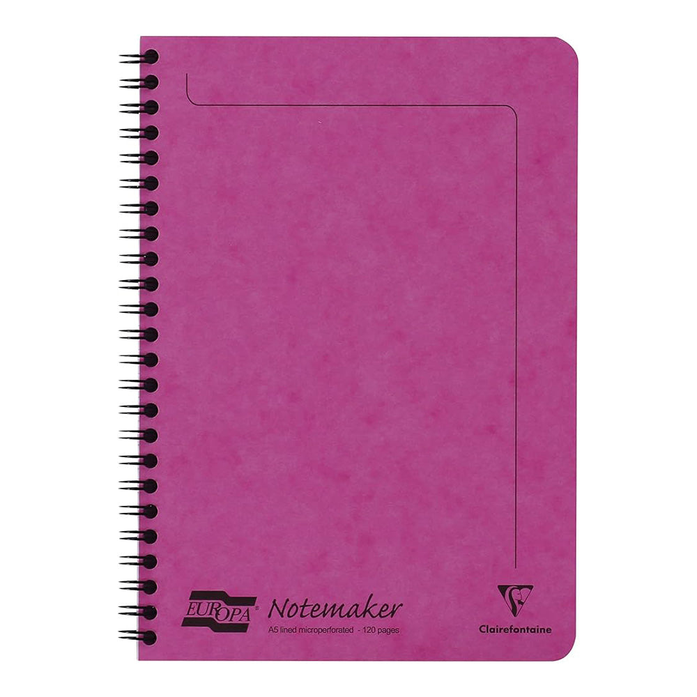 CLAIREFONTAINE Europa Notemaker Wirebound A5 120pg Pink