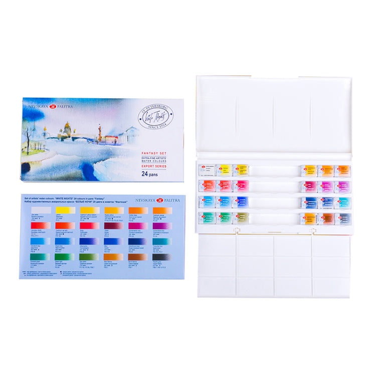 WHITE NIGHTS Artists Watercolour Set 24 Pans Fantasy