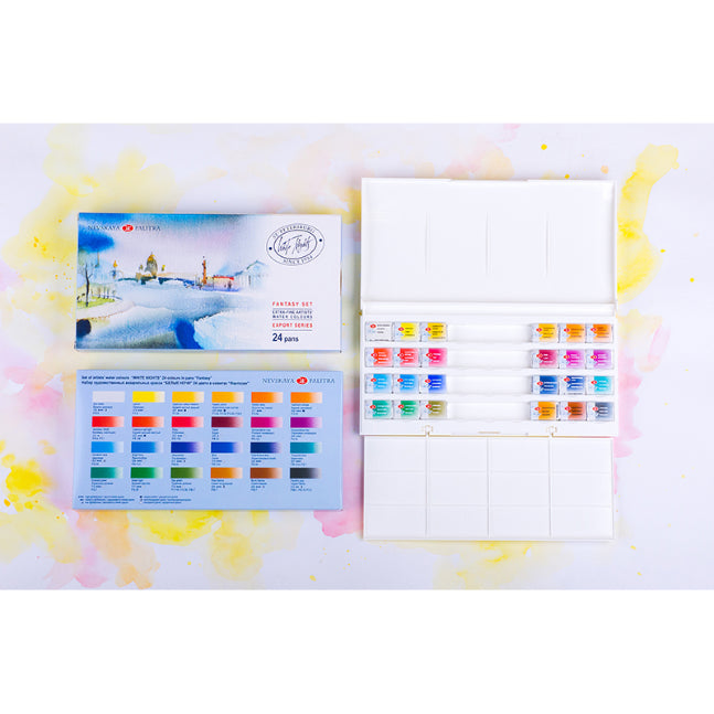 WHITE NIGHTS Artists Watercolour Set 24 Pans Fantasy