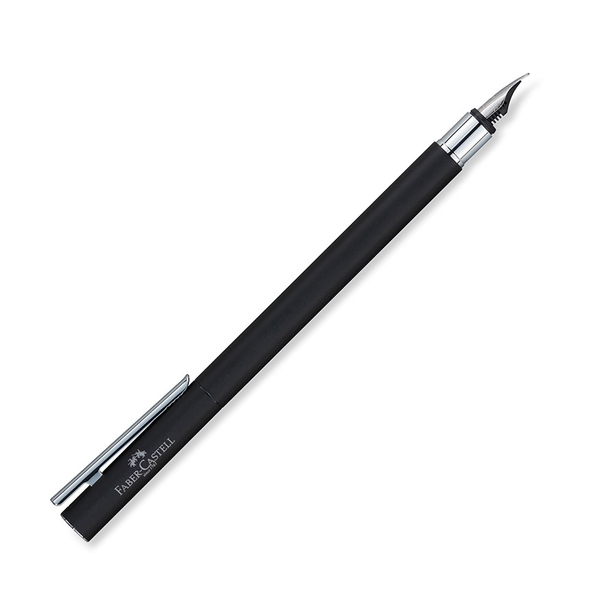 FABER-CASTELL DESIGN Neo Slim Black Matt/Shiny Chrome Fountain Pen-Extra Fine Default Title