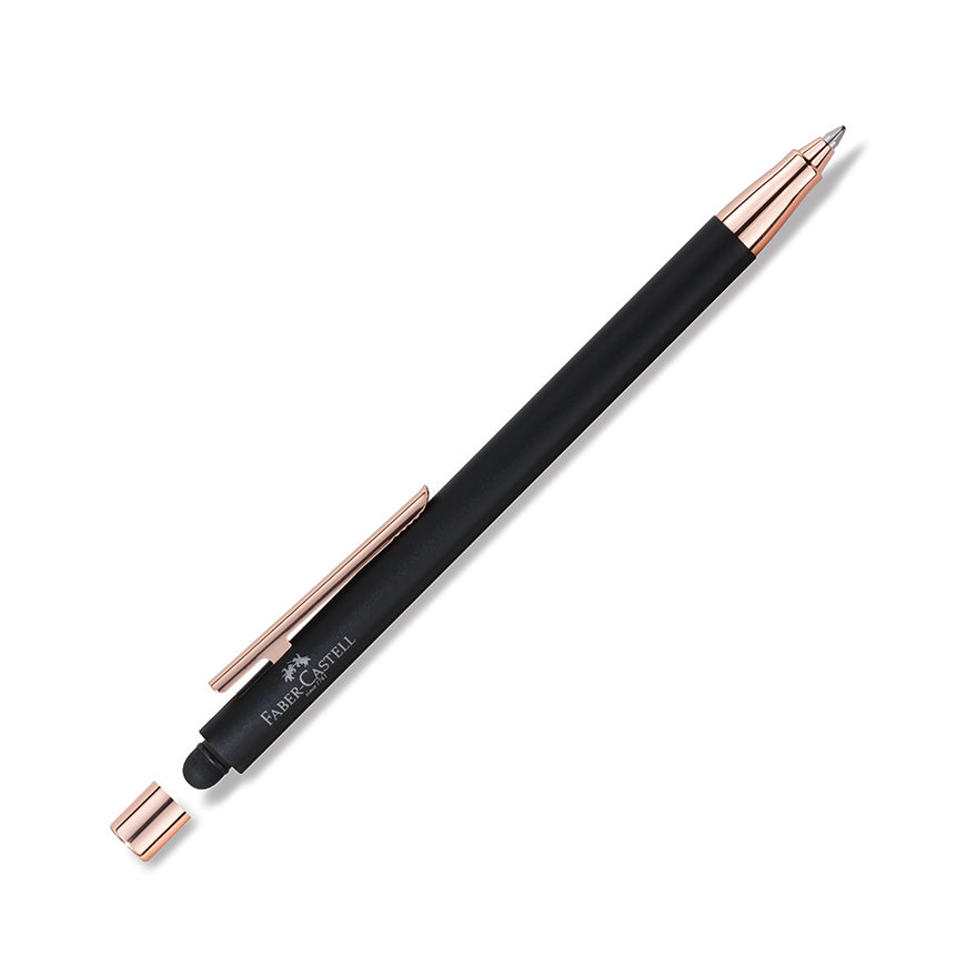 FABER-CASTELL DESIGN Neo Slim Black Matt/Rose Gold Chrome Ball Pen+Stylus Default Title