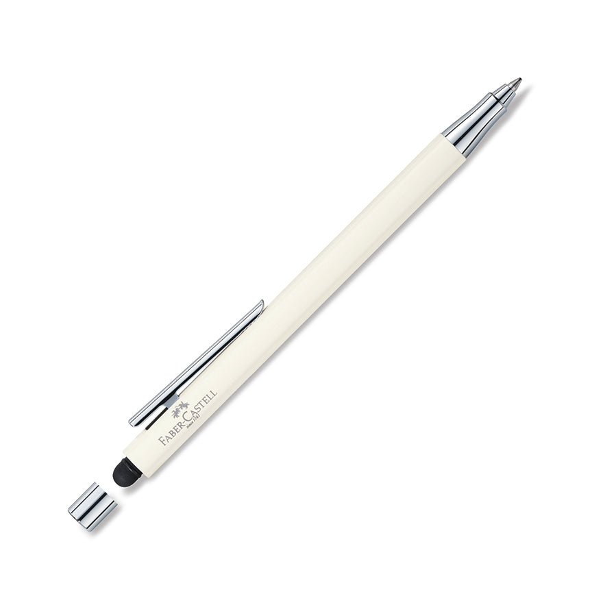 FABER-CASTELL DESIGN Neo Slim Ivory/Shiny Chrome Ball Pen+Stylus Default Title