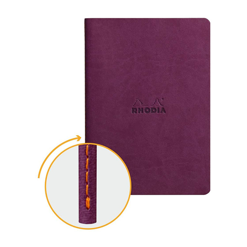 RHODIArama Sewn Spine A5 Ivory Dot-Purple Default Title