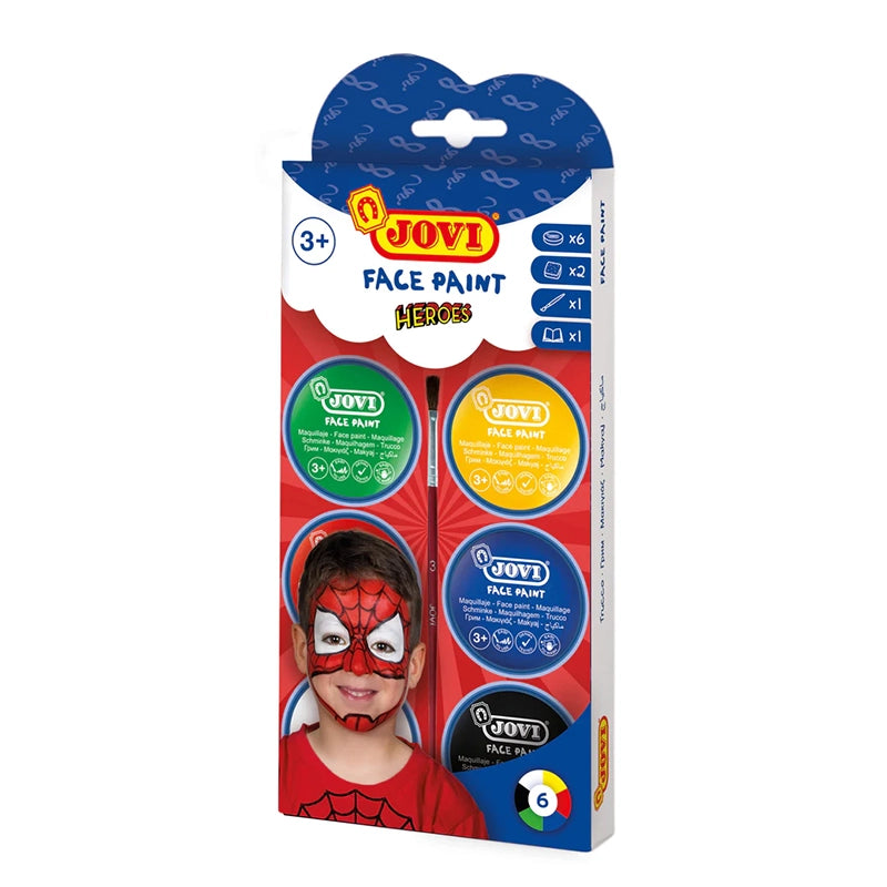 JOVI Face Paint Cream Set 8ml 6 Colours Heroes+Accessories