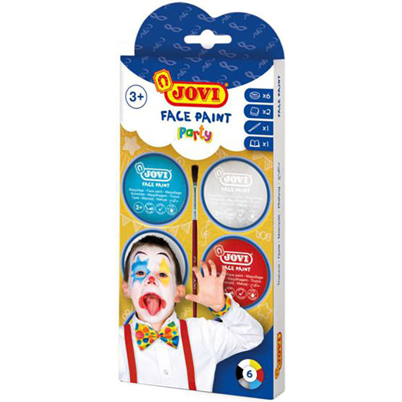JOVI Face Paint Cream Set 8ml 6 Colours Party+Accessories