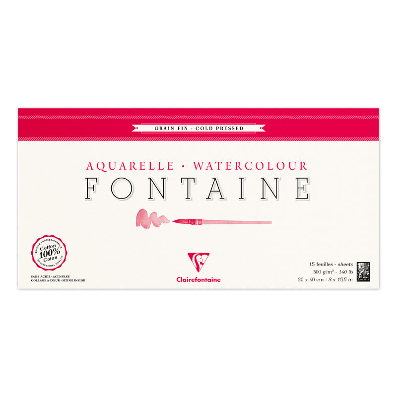 CLAIREFONTAINE Fontaine 4 Sides Cold Pressed 300g 20x40cm 25s Default Title