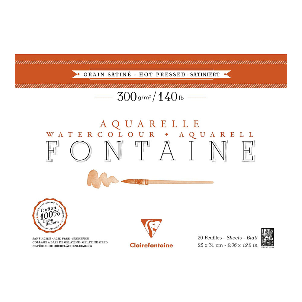 CLAIREFONTAINE Fontaine 4 Sides Hot Pressed 300g 23x31cm 20s