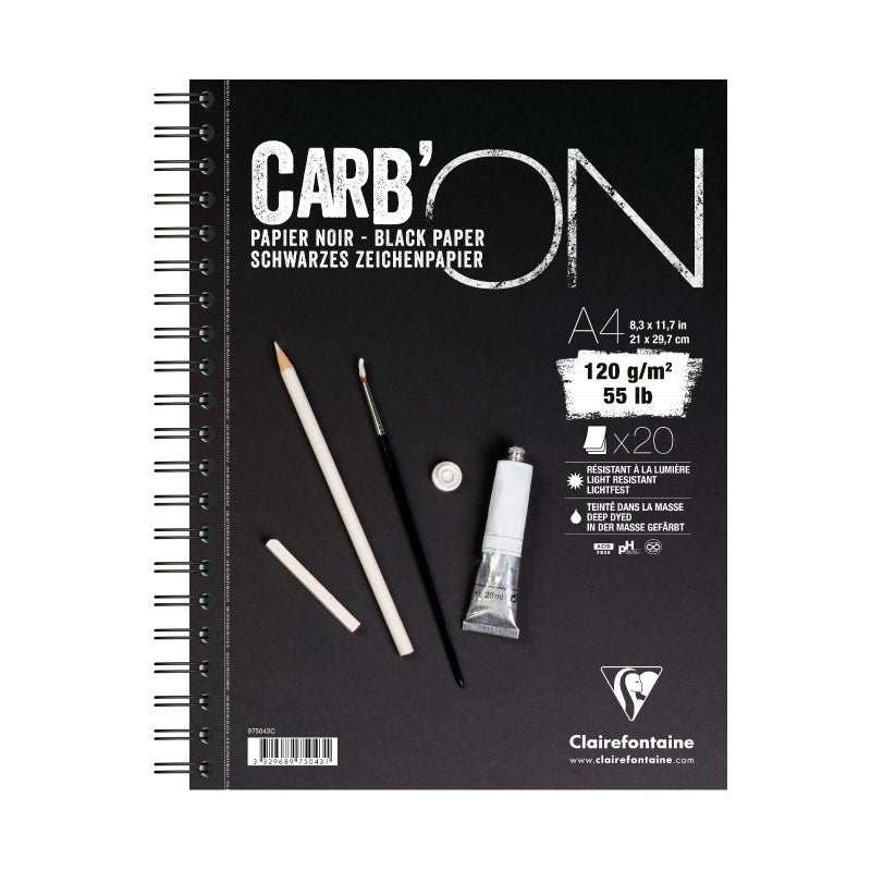 CLAIREFONTAINE Carb ON Wirebound A4 20sh 120g