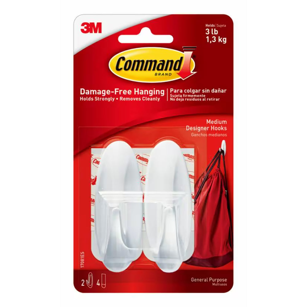 3M Command Designer Hooks 17081 Medium 2HK+4ST
