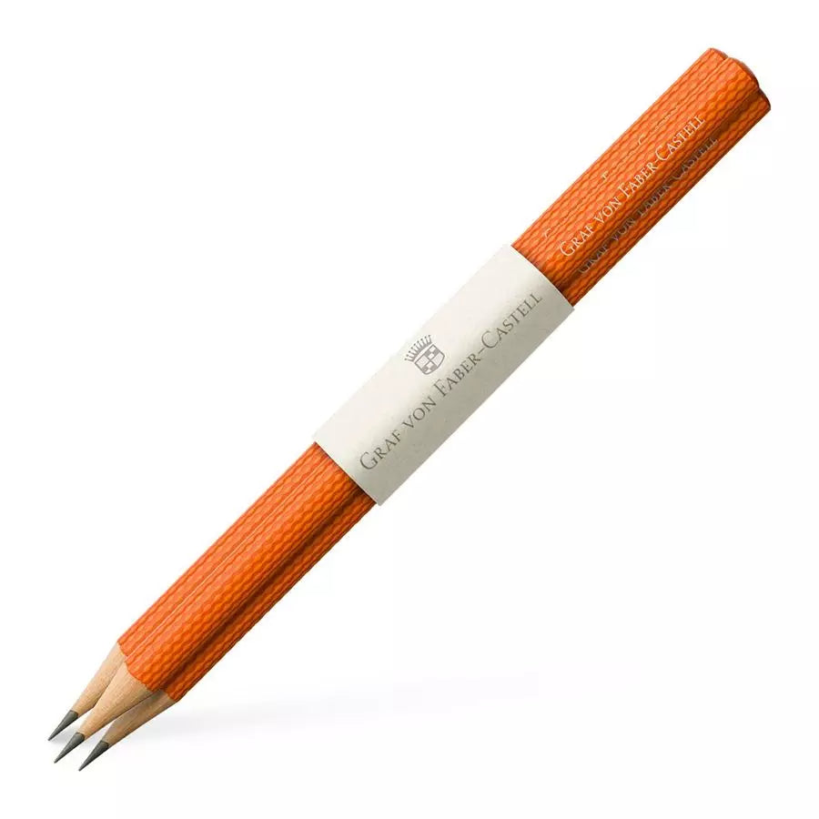 GRAF VON FABER CASTELL Guilloche 3 Graphite Pencils B.Orange