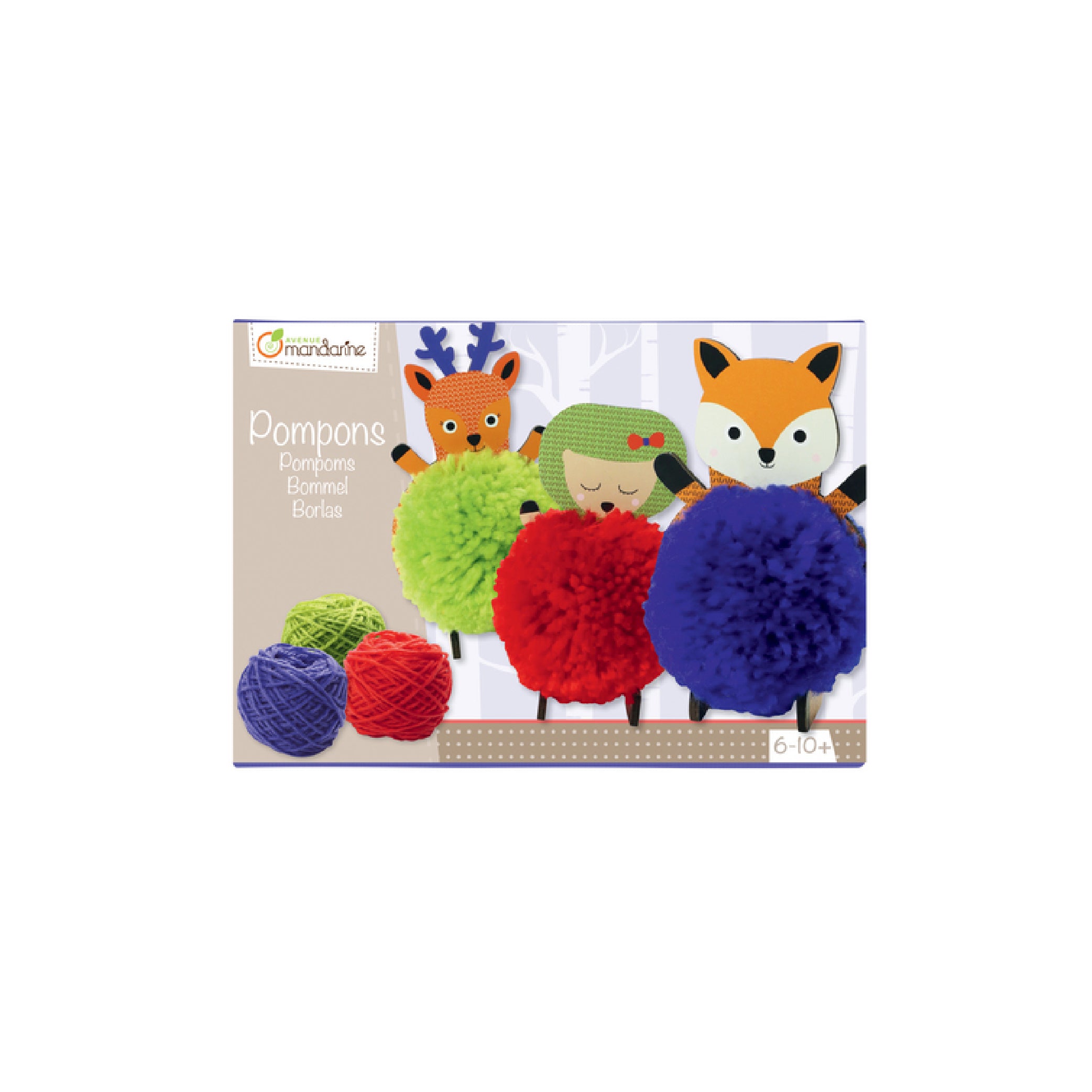 AVENUE MANDARINE Creative Box Pompoms to hang Animals Default Title