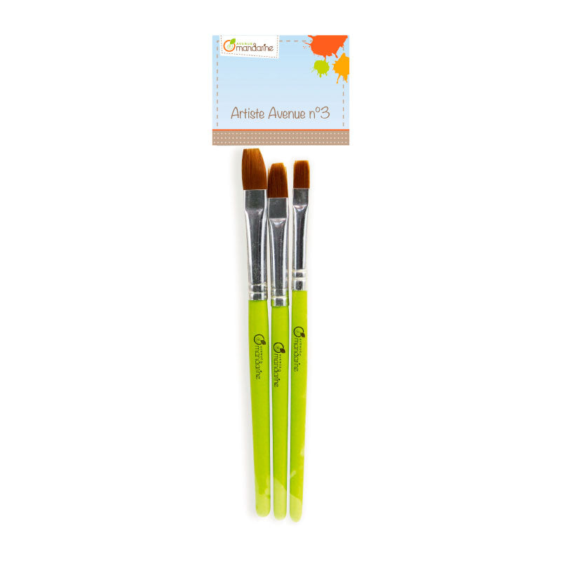 AVENUE MANDARINE Brushes Set of 3 Synthetic Flat Default Title
