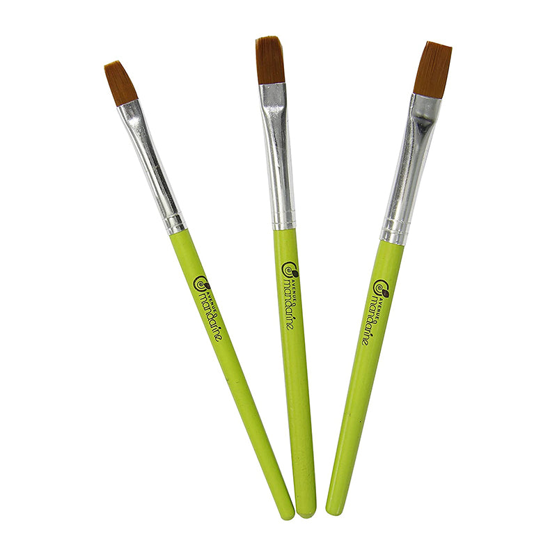 AVENUE MANDARINE Brushes Set of 3 Synthetic Flat Default Title